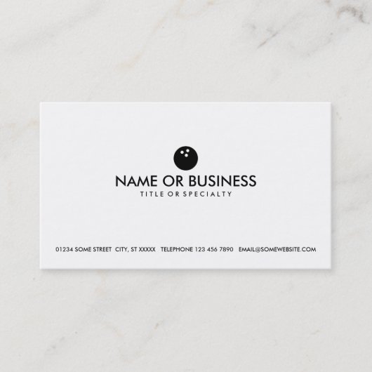 einfacher Bowling Visitenkarte (Vorderseite)