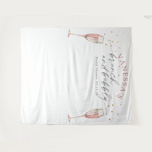 Einfacher Brunch und Brautparty-Hintergrund Wandteppich (Vorderseite (Horizontal))