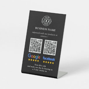 Einfacher Business Google & Facebook Bewertungen Q Sockelschild
