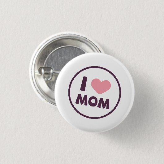 Einfacher Button-Knopf der i-Liebe-Mama-Mutter Button (Vorne & Hinten)