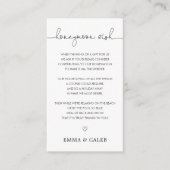 Einfacher Calligraphy Honeymoon Wish Fund Begleitkarte (Vorderseite)