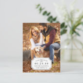 Einfacher Charm Save the Date Ankündigungspostkarte (Stehend Vorderseite)