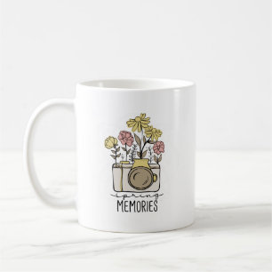 Einfacher charmanter Vintage-Stil Blumen Erdtöne Kaffeetasse