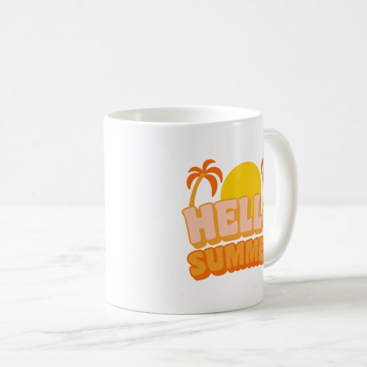 Einfacher Cheerfull Bold Retro Golden Sun Sommer Kaffeetasse (VorderseiteRechts)