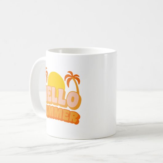 Einfacher Cheerfull Bold Retro Golden Sun Sommer Kaffeetasse (Vorderseite Links)