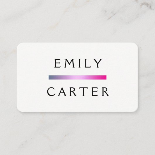 Einfacher Chic Bar Accent Visitenkarte (Vorderseite)