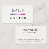 Einfacher Chic Bar Accent Visitenkarte (Vorne/Hinten)