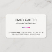 Einfacher Chic Bar Accent Visitenkarte (Rückseite)