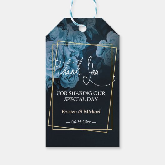 Einfacher Chic Gold Geometric Rahmen vielen Dank Geschenkanhänger (Vorderseite)