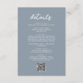 Einfacher Chic Script QR Code Hochzeitsdetails Begleitkarte (Vorderseite)