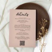 Einfacher Chic Script QR Code Hochzeitsdetails Begleitkarte