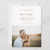 Einfacher Chic | Terracotta Foto Wedding Einladung (Vorderseite)