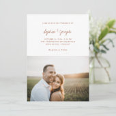 Einfacher Chic | Terracotta Foto Wedding Einladung (Stehend Vorderseite)