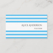 Einfacher Chick Blue Stripes geometrischer Chic Visitenkarte (Vorderseite)