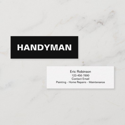 Einfacher Compact Handyman Business Cards Budget Mini Visitenkarte (Vorne/Hinten)