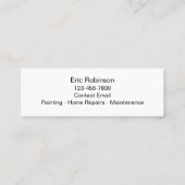 Einfacher Compact Handyman Business Cards Budget Mini Visitenkarte (Rückseite)