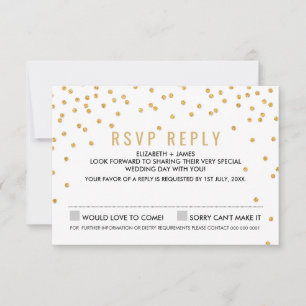EINFACHER CONFETTI UAWG niedlicher Glamour Gold Gl RSVP Karte