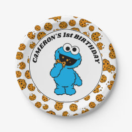 Einfacher Cookie-Monster 1. Geburtstag Pappteller