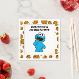 Einfacher Cookie Monster 1. Geburtstag Serviette
