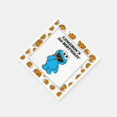 Einfacher Cookie Monster 1. Geburtstag Serviette (Ecke)