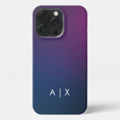 Einfacher Coupname mit Monogramm iPhone Hülle (Rückseite)