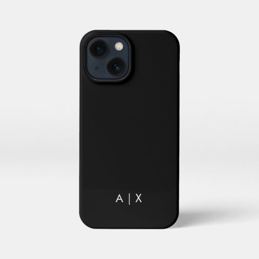 Einfacher Coupname mit Monogramm iPhone Hülle (Rückseite)