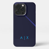 Einfacher Coupname mit Monogramm iPhone Hülle (Rückseite)