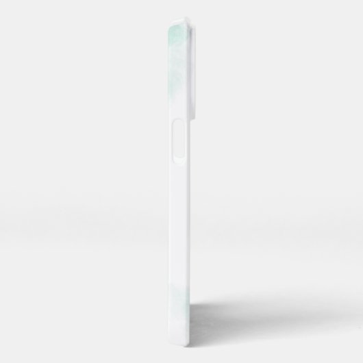 Einfacher Coupname mit Monogramm iPhone Hülle (Rechte Seite)