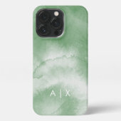 Einfacher Coupname mit Monogramm iPhone Hülle (Rückseite)