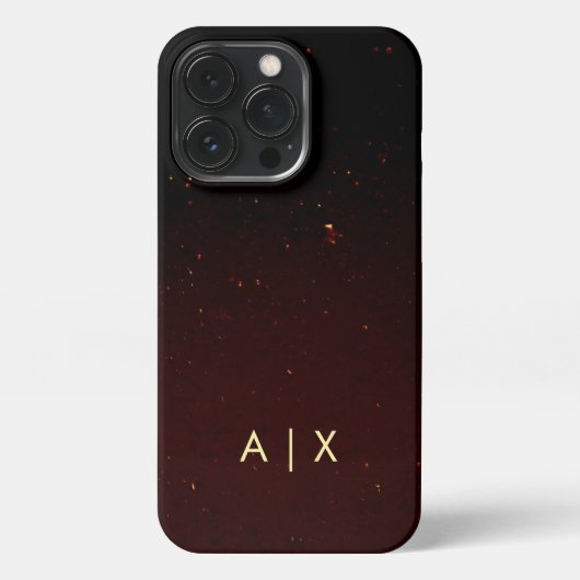 Einfacher Coupname mit Monogramm iPhone Hülle (Rückseite)