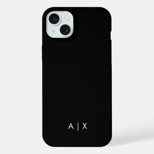 Einfacher Coupname mit Monogramm iPhone Hülle (Rückseite)