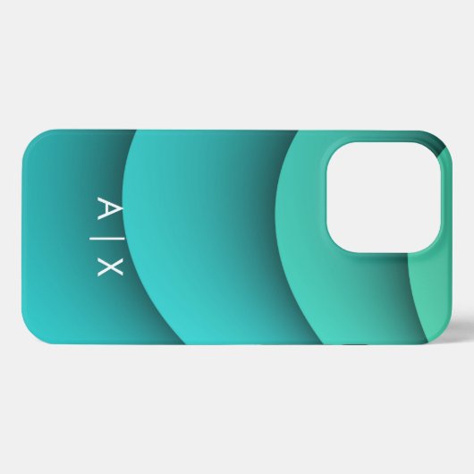 Einfacher Coupname mit Monogramm iPhone Hülle (Rückseite (Horizontal))