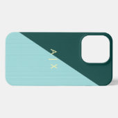 Einfacher Coupname mit Monogramm iPhone Hülle (Rückseite (Horizontal))