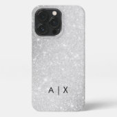Einfacher Coupname mit Monogramm iPhone Hülle (Rückseite)