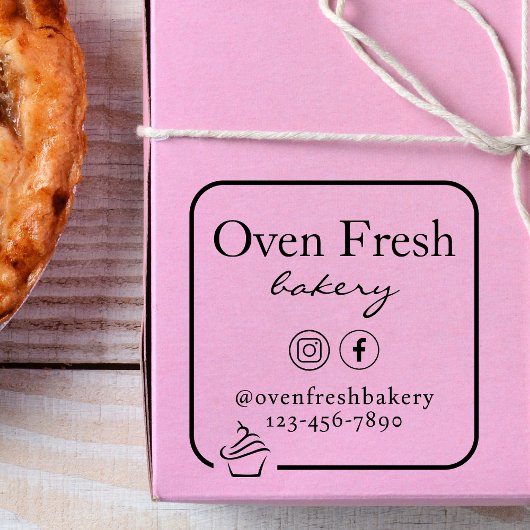 Einfacher Cupcake Business Name Bäckerei Gummistempel