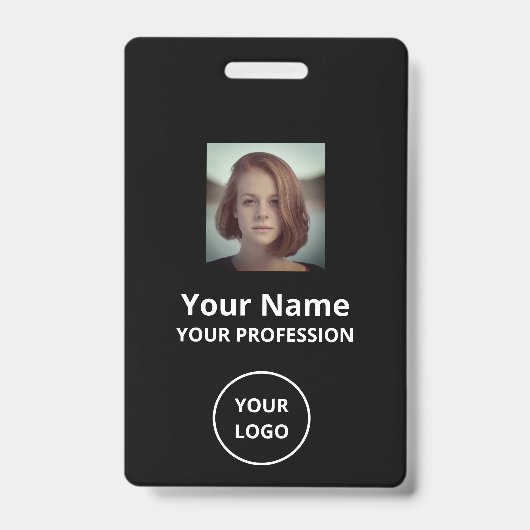 EINFACHER CUSTOM-MITARBEITER-NUMMER-FOTO-BAR-CODE- AUSWEIS (Vorderseite)