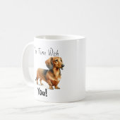 Einfacher Dachshund Browns 'Teezeit' personalisier Kaffeetasse (Vorderseite Links)