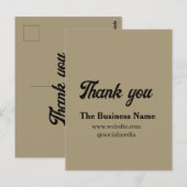 Einfacher Dank mit Geschäftsname Details Text t Postkarte (Vorne/Hinten)