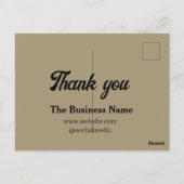Einfacher Dank mit Geschäftsname Details Text t Postkarte (Rückseite)
