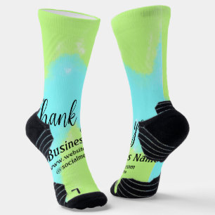 Einfacher Dank mit Geschäftsnamensdetails Text t Socken