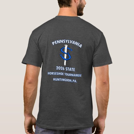 Einfacher Dark HorseShoe Pitching Tee (Rückseite)