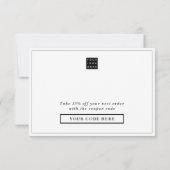 Einfacher Diskontscode für Firmenlogos Vielen Dank Mitteilungskarte (Rückseite)