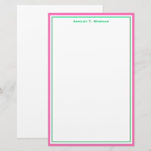 Einfacher DIY Rahmen & BG, Hot Pink Emerald White Briefpapier