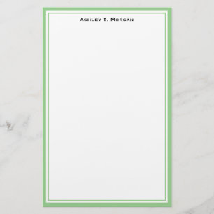 Einfacher DIY-Rahmen Personalisiert grün Briefpapier