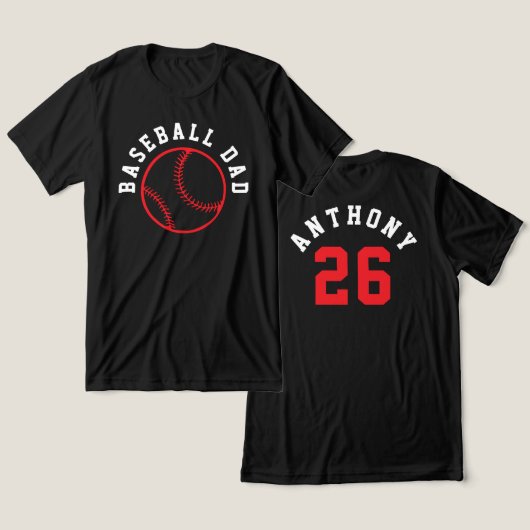 Einfacher doppelseitiger Baseball-Eltern-Kind-Name Tri-Blend Shirt (Design vorne & hinten)