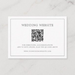 Einfacher dunkelgrauer Monogramm-QR-Code, elegante Begleitkarte