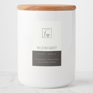 EINFACHER DUNKER GRAU SCHWARZ-WEISS LOGO MODERN CA LEBENSMITTELETIKETT