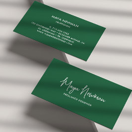 EINFACHER DUNKER GRÜNE UNTERSCHRIFT NAME BERUFLICH VISITENKARTE