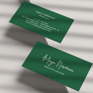 EINFACHER DUNKER GRÜNE UNTERSCHRIFT NAME BERUFLICH VISITENKARTE