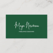 EINFACHER DUNKER GRÜNE UNTERSCHRIFT NAME BERUFLICH VISITENKARTE (Vorderseite)